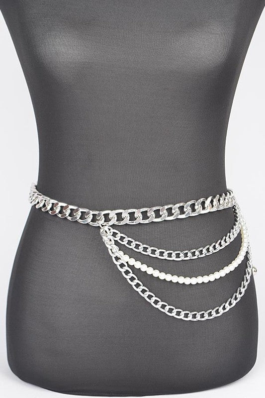 Chain Link x Pearl Layer Belt