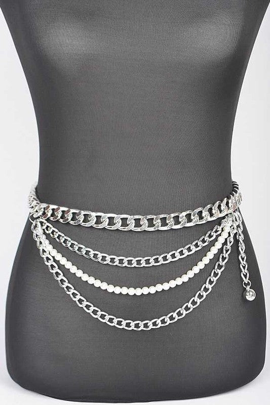 Chain Link x Pearl Layer Belt