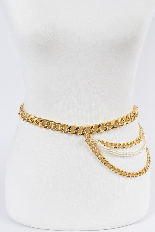 Chain Link x Pearl Layer Belt