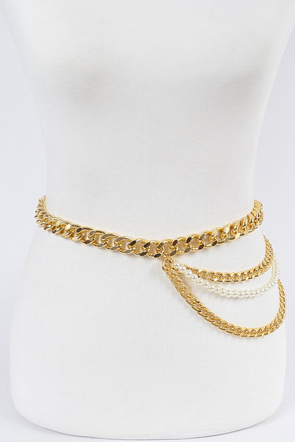 Chain Link x Pearl Layer Belt