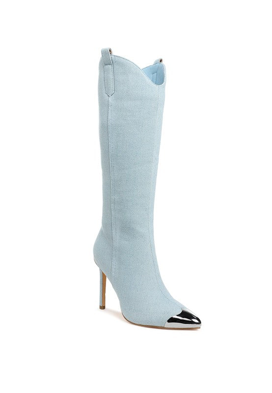 Chic Toe Denim Boots