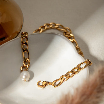 18K Gold Chain Pearl Anklet