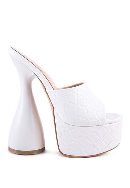 Hourglass Quilted Peep Toe Platform Heel