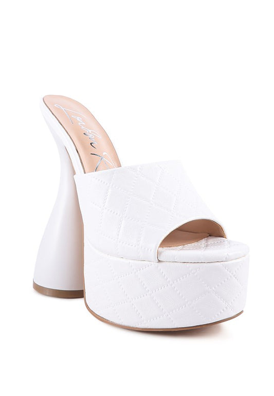 Hourglass Quilted Peep Toe Platform Heel