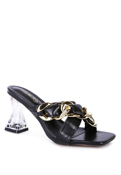 Clear Heel Chain Link Sandal