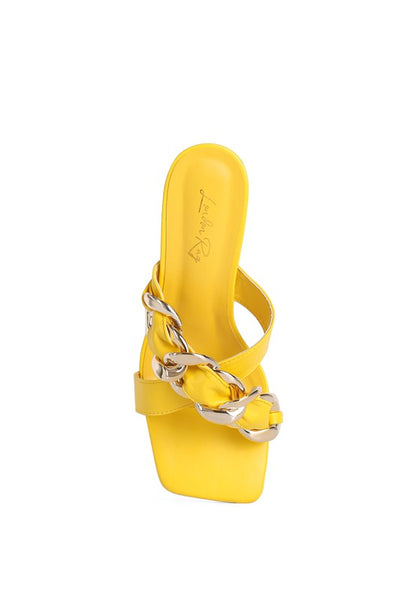 Clear Heel Chain Link Sandal