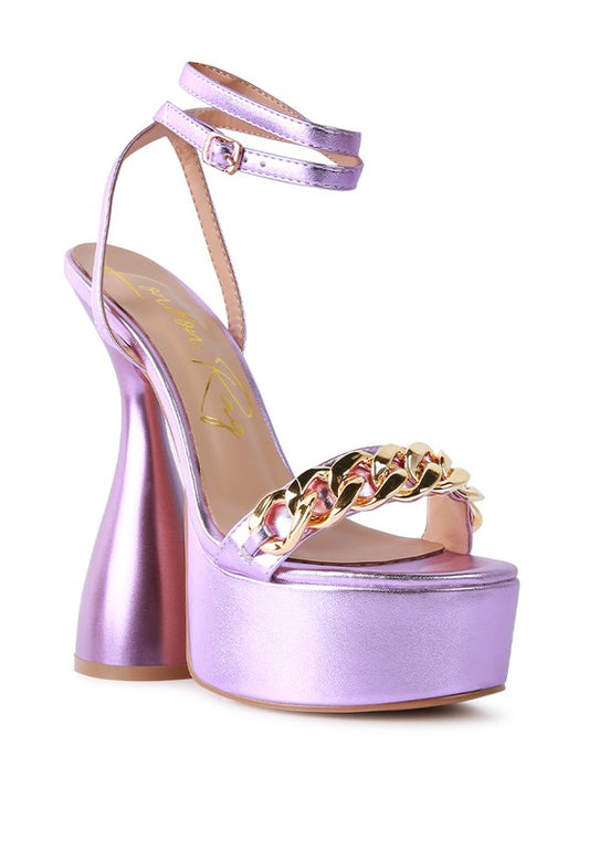 Hourglass Metallic Platform Heel