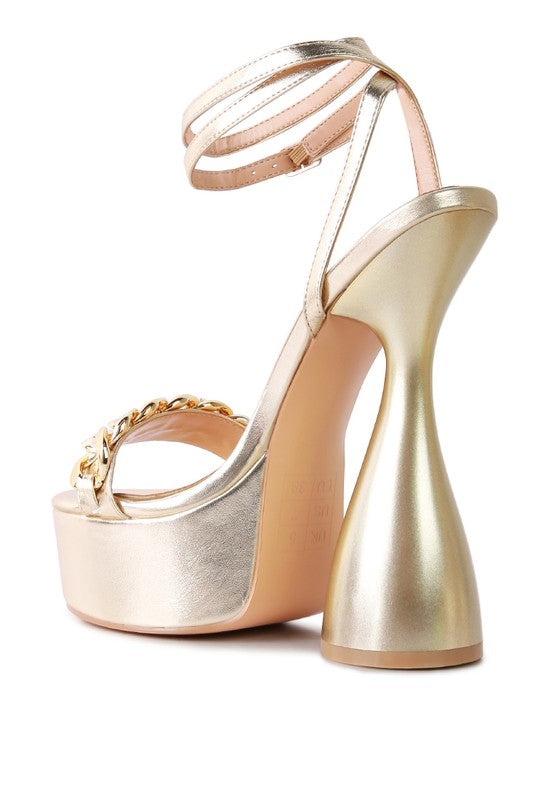 Hourglass Metallic Platform Heel