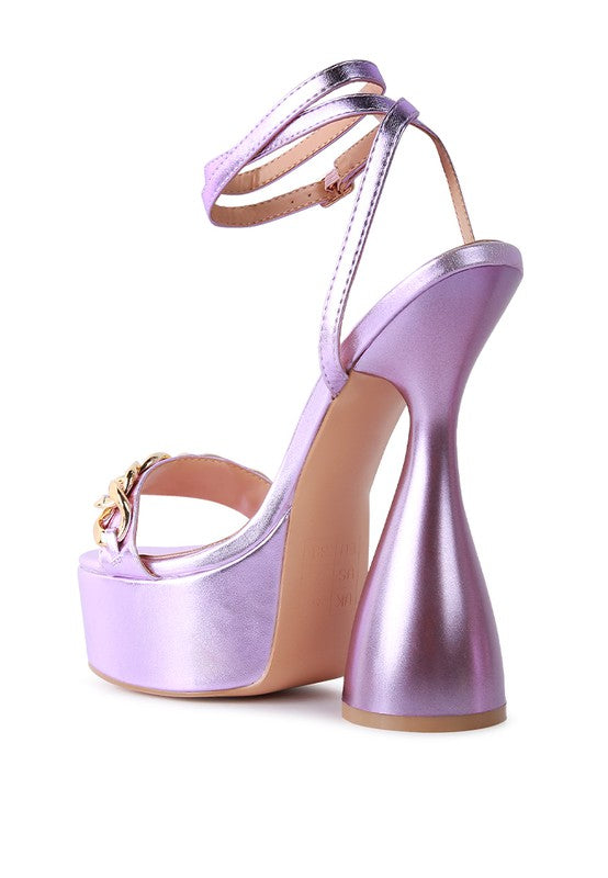 Hourglass Metallic Platform Heel