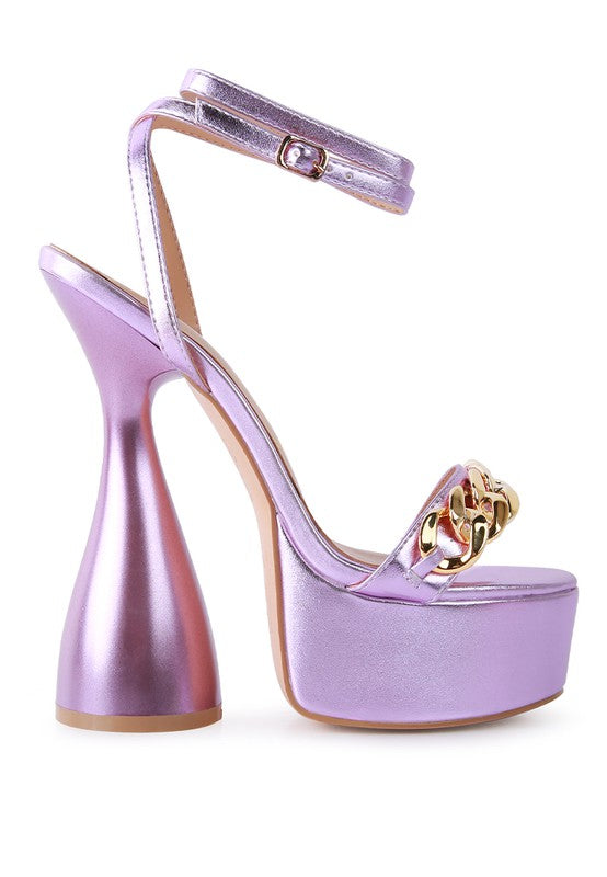 Hourglass Metallic Platform Heel