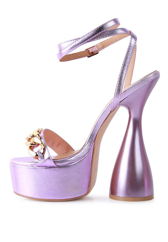 Hourglass Metallic Platform Heel