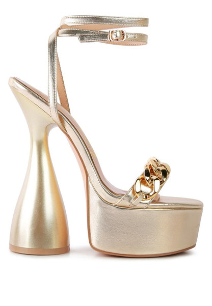 Hourglass Metallic Platform Heel