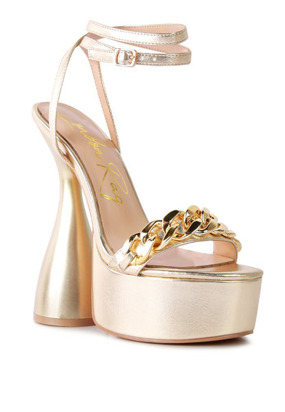 Hourglass Metallic Platform Heel