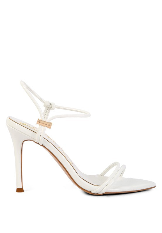 Drawstring Band Heeled Sandal