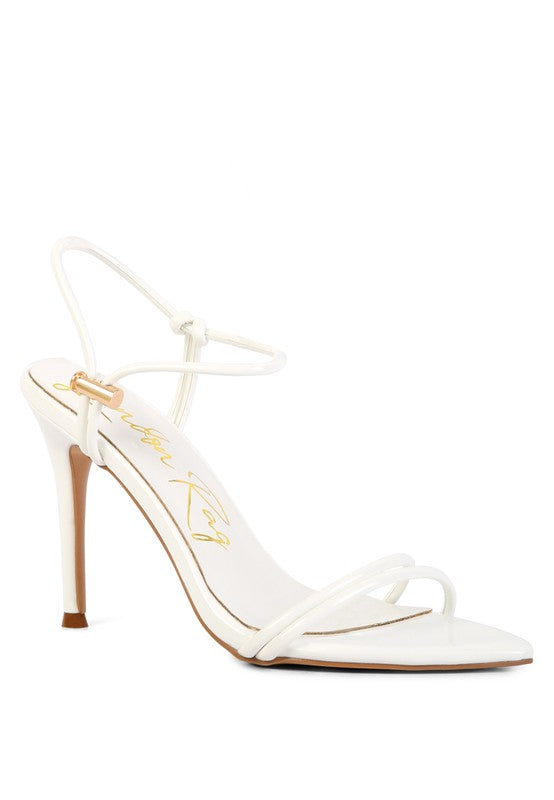 Drawstring Band Heeled Sandal