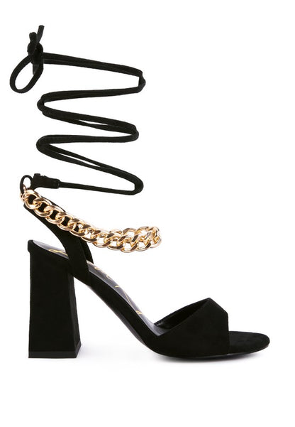 Chain Link Lace Up Sandals