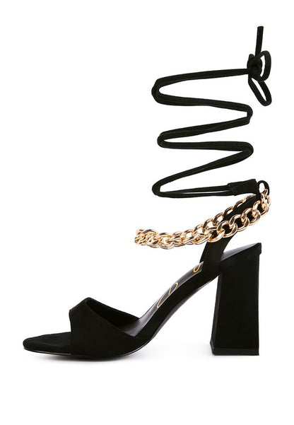 Chain Link Lace Up Sandals