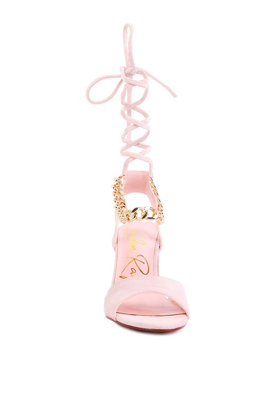 Chain Link Lace Up Sandals