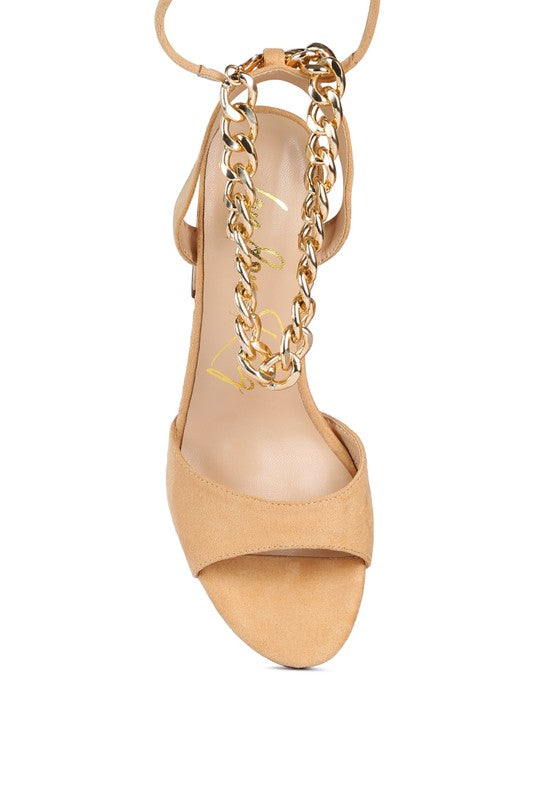 Chain Link Lace Up Sandals