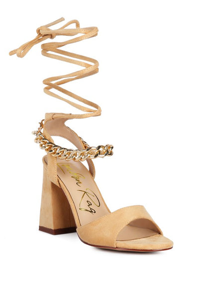 Chain Link Lace Up Sandals