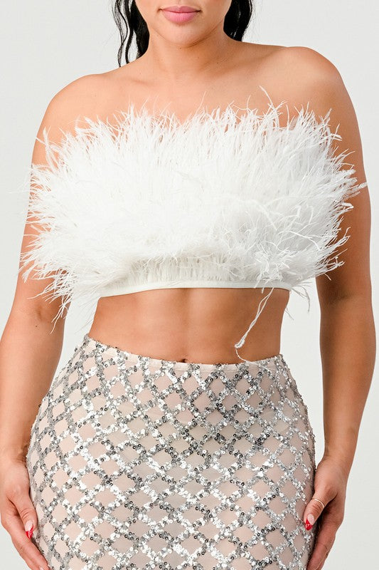 Ostrich Feather Bandeau