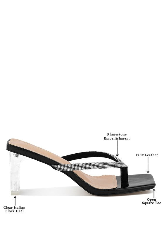 Crystal Lined Thong Sandal