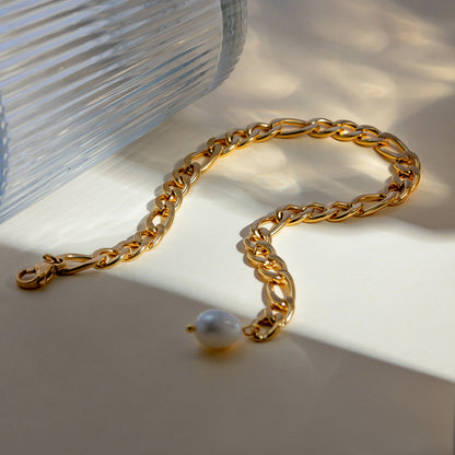 18K Gold Chain Pearl Anklet