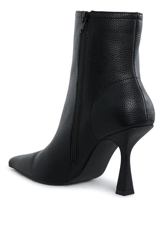 Pleather Pointed Toe Ankle Boots