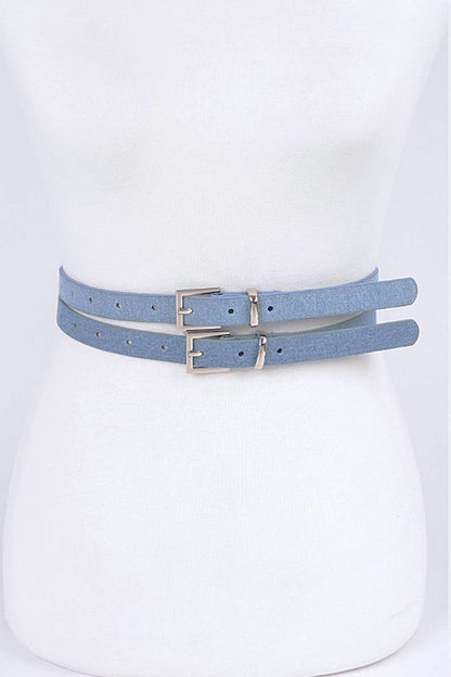 Double Skinny Denim Belt