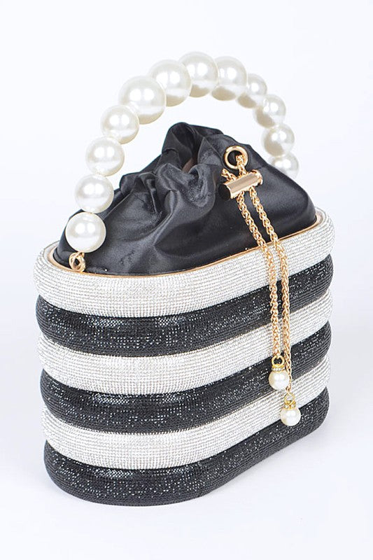 Pearl Handle Rhinestone Statement Bucket