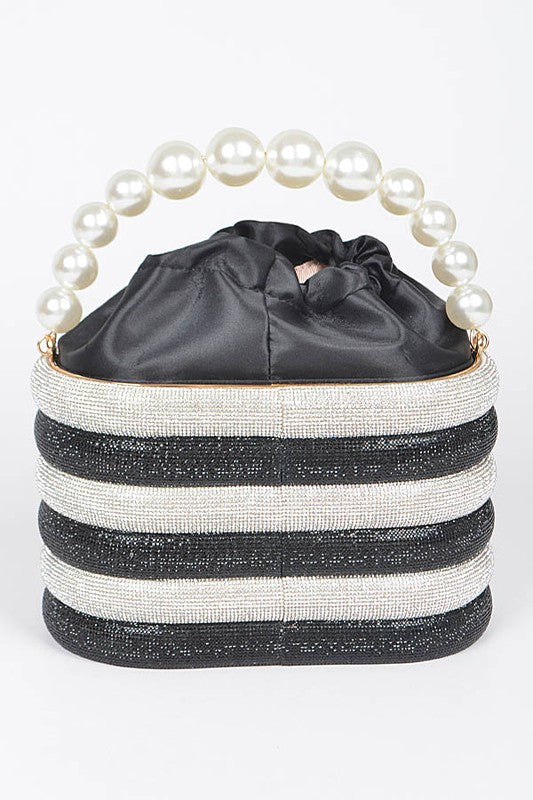 Pearl Handle Rhinestone Statement Bucket