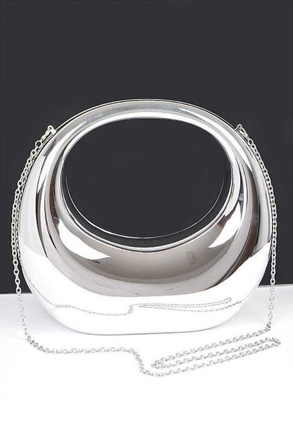 Polished Silver Rounded Clutch