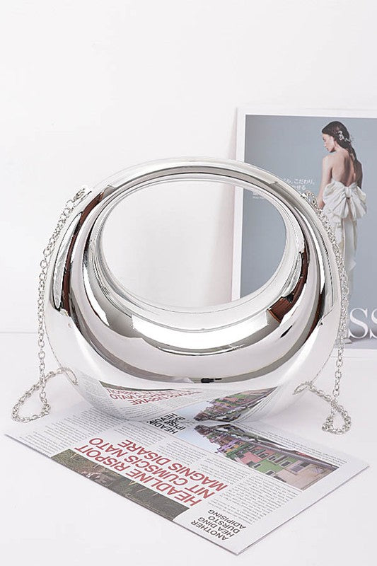 Polished Silver Rounded Clutch