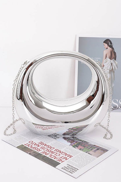 Polished Silver Rounded Clutch