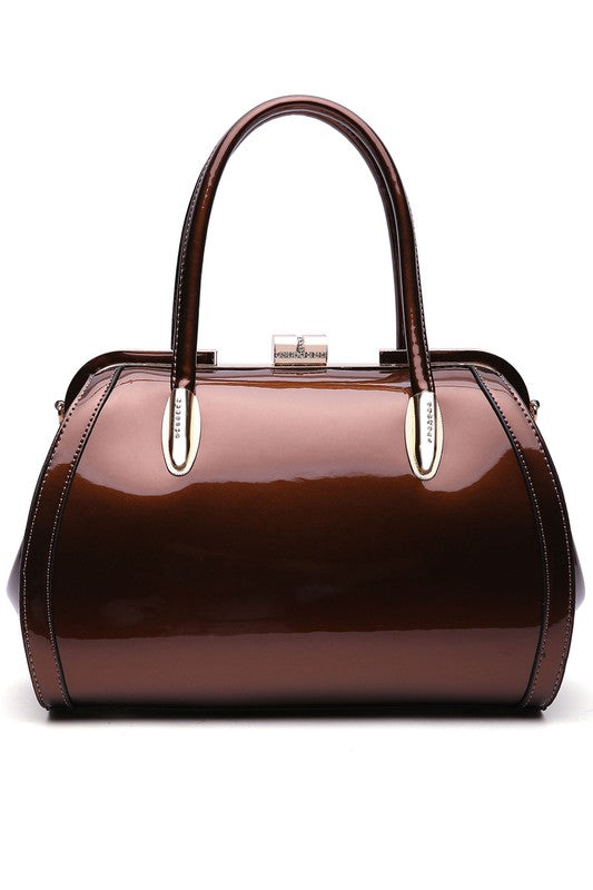 MKF Marlene Patent Satchel Handbag