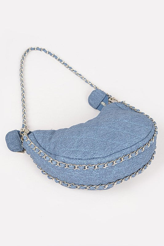 Quilted Denim Handbag