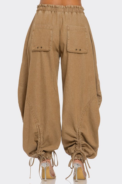 Denim Cargo Pants - Curve