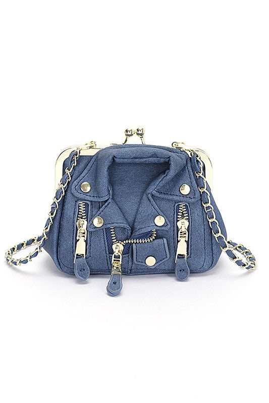 Denim Jacket Clutch - Light Blue