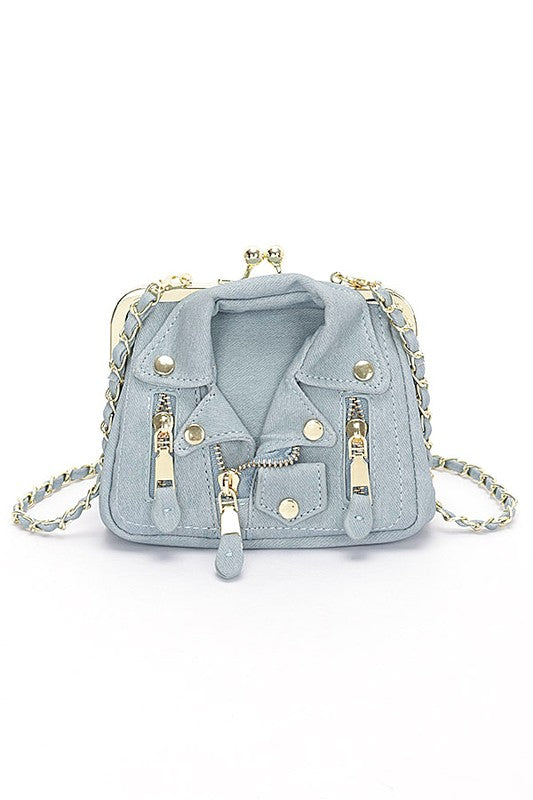 Denim Jacket Clutch - Light Blue