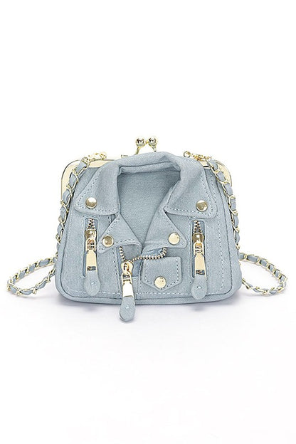 Denim Jacket Clutch - Light Blue