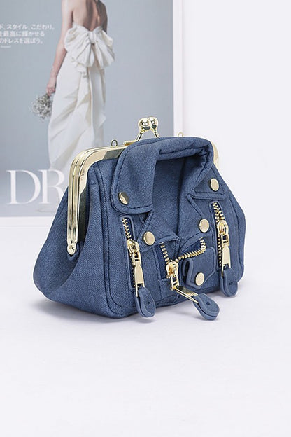 Denim Jacket Clutch - Light Blue