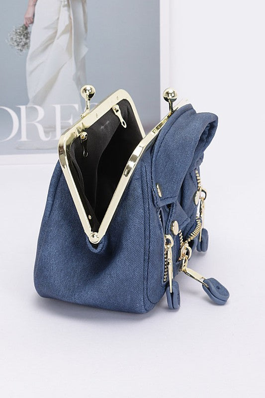 Denim Jacket Clutch - Light Blue