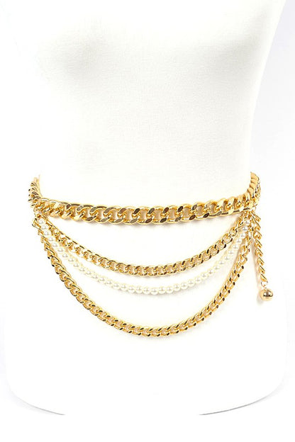 Chain Link x Pearl Layer Belt