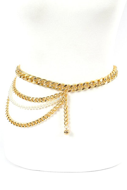 Chain Link x Pearl Layer Belt