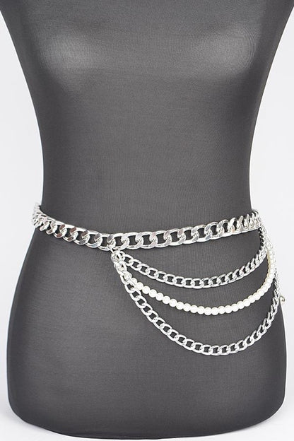 Chain Link x Pearl Layer Belt