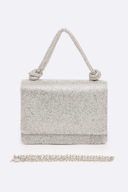 Knotted Handle Rhinestone Bag