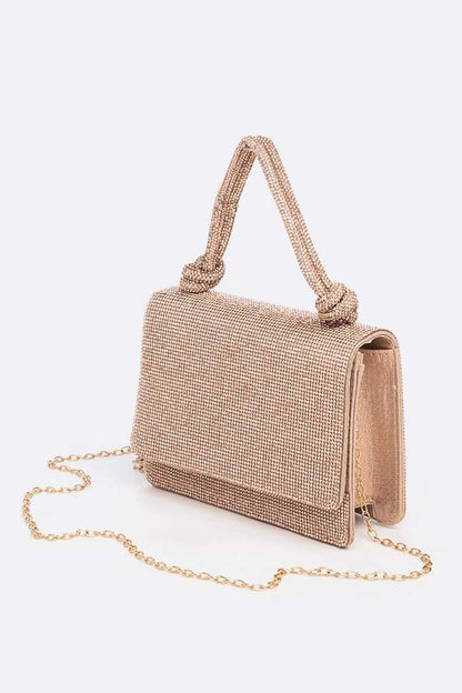 Knotted Handle Rhinestone Bag