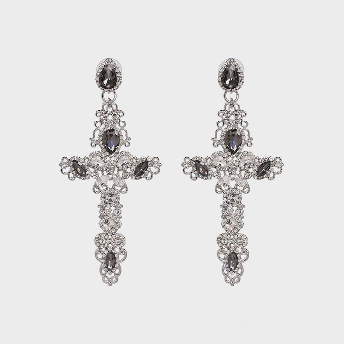 Rhinestone Cross Earrings