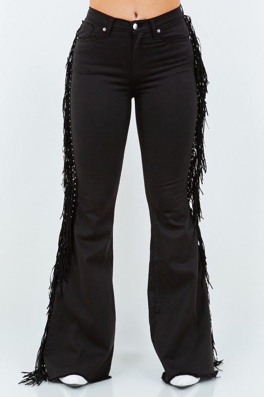 Fringe Bell Bottom Jeans