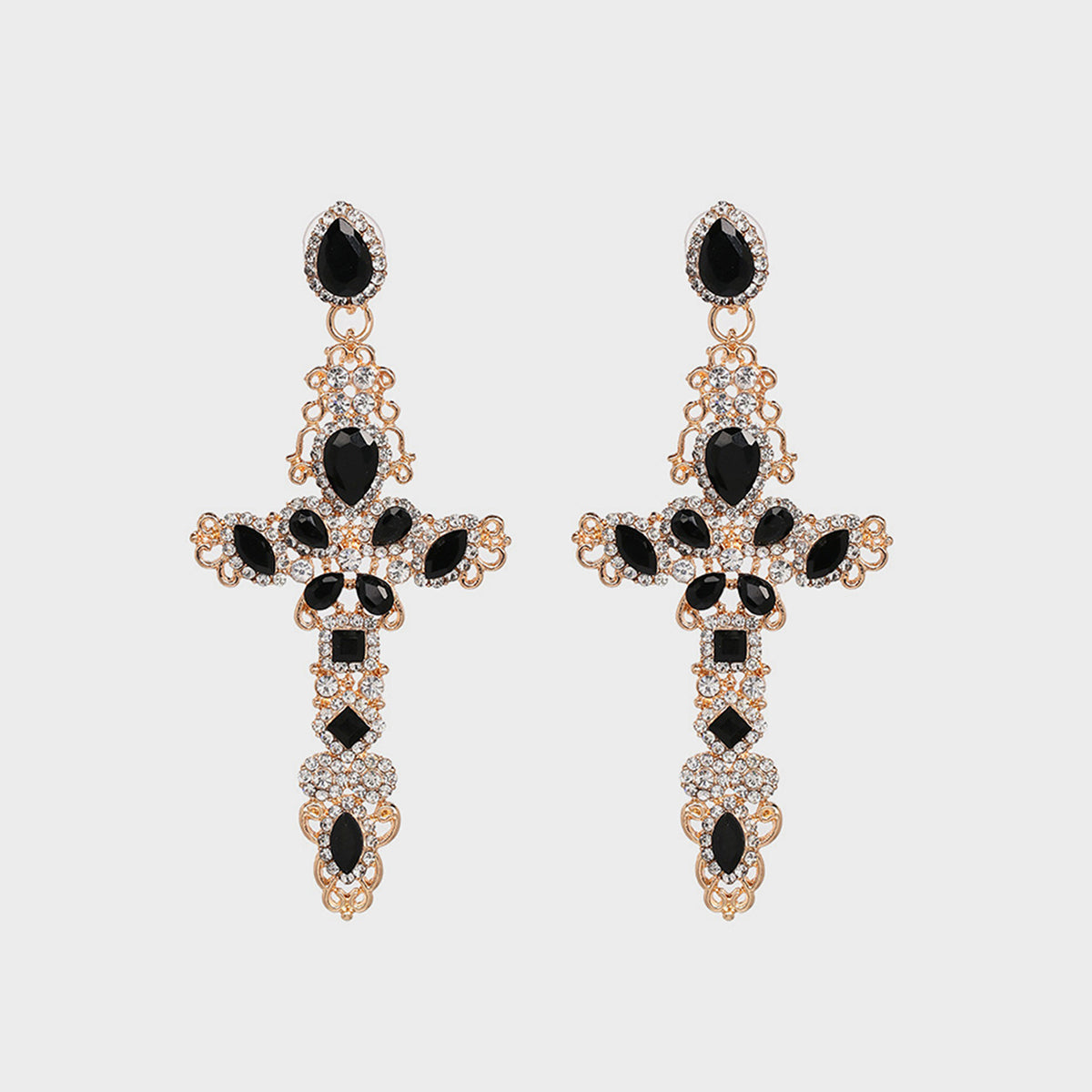 Rhinestone Cross Earrings